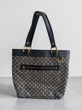 LOUIS VUITTON Monogram Mini Lin Lucille GM Canvas Leather Tote Bag
